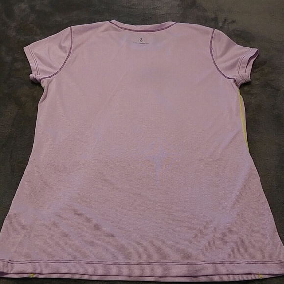 New Balance Lightning Dry purple stripe tee size small - Picture 5 of 5